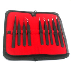 Precise Canada: 9 in 1 ESD Tweezers Tools Kit, Precision Anti-Static Stainless Steel Tweezers Set for Electronics Mobile Phone Repair BGA Work
