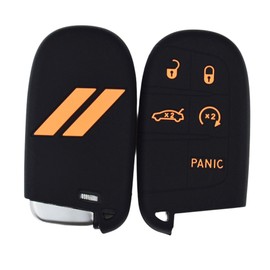 // Slash Silicone Key Fob Cover Case Protector for Dodge Charger Challenger SRT Hornet R/T Dart Durango Journey Replacement Remote Keyless 5 Buttons Key Fob Case Accessories