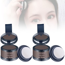 FREEORR 2Pcs Hairline Powder Magical Instantly Hair Line Shadow Quick Cover Hair Root Concealer with Puff Touch, Root Cover Up for Thinning Hair, Waterproof, Non-sticky #E
