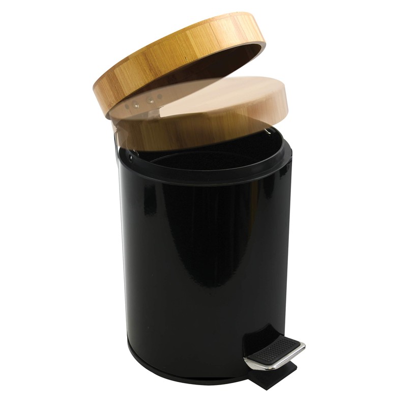 MSV Aza Cosmetic Bin 3 Litres Stainless Steel Bamboo with