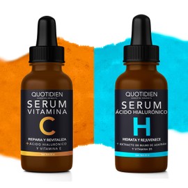 Kit Facial Quotidien 1 Serum Vitamina C 30ml  1 Serum Ácido Hialurónico 30ml - Ingredientes Naturales - Hidratación Profunda  Vitalidad en tu Rostro  