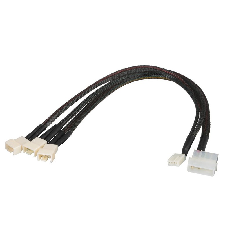 J&D 4 Pin Molex to Fan Power Splitter Cable 2Pack,