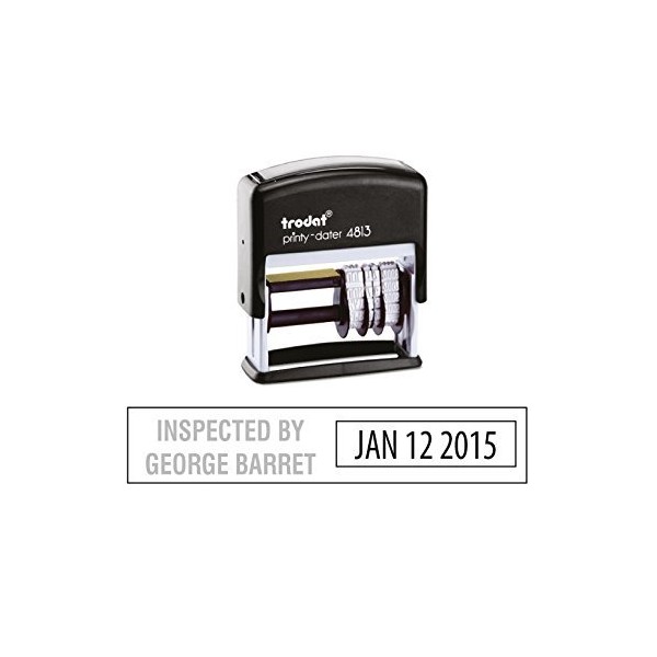 Trodat .375 x 1" Custom Message Dater Self-Inking Stamp