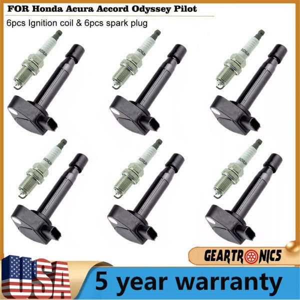 Gearzaar 6x UF242 Ignition Coil + Spark Plug Pack For