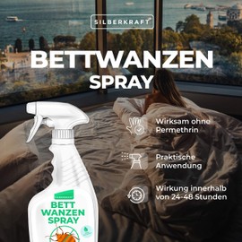 Silberkraft Bettwanzenspray 500 ml für Matratzen und Betten, effektiv Bettwanzen bekämpfen, hilfreiches Anti-Bettwanzen-Mittel gegen Bettwanzen und Ungeziefer