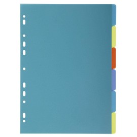 Exacompta - Ref 2706E - Forever Collection - 100% Recycled PP Dividers - Suitable for Use With A4 Documents, 6 Part Dividers, Recycled Polypropylene - Multi-Coloured