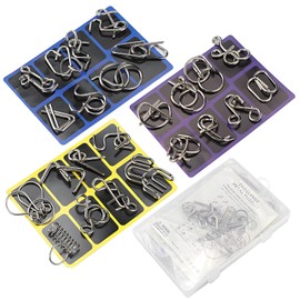 Metal Puzzle Games Set of 24 Patience Games IQ Games Puzzle Brainteaser Metal Puzzle Games Toy Gift Detangling Puzzles for Adults and Children
