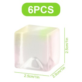 Thyonta Ice Cube Square Squeeze Toys Clear Cute Sensory Toys Stress Relief Anxiety Adult Children(Multi-Colours)