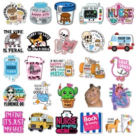 Saysurey 25 Pcs Funny Nursing Magnets for Locker Whiteboard Reusable Medical Themed Magnets Decal Fun Cool Magnetic Nurse Week Gifts for Nurses Fridge Refrigerator Office (Medical Style)