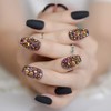 Juego de uñas de ataúd esmeriladas, uñas postizas de cristal