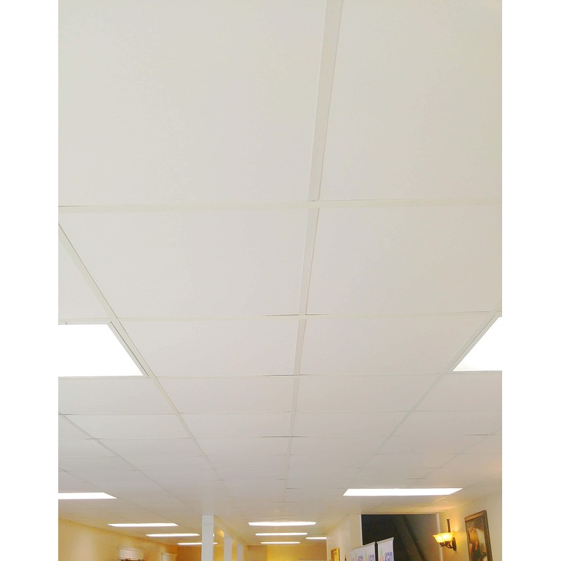 uDecor DuraClean Smooth White 2ft x 2ft Vinyl Drop Ceiling