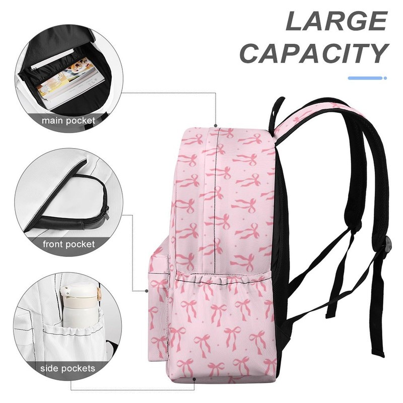 CSSGUOTOU Bow Cute School Bag, Bow Backpack, 17 inch Preppy