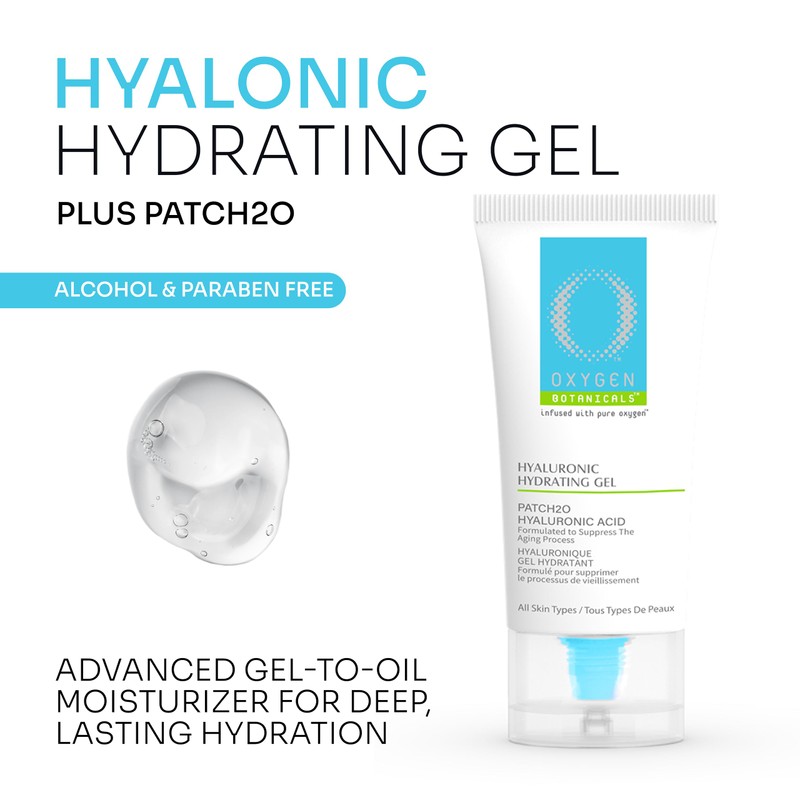 Oxygen Botanicals Hyaluronic Hydrating Gel plus PATCH2O -Moisturizing gel for