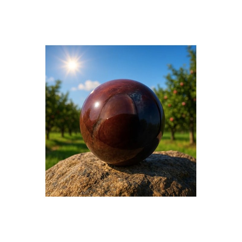 Pandiui23 Natural Polished Indian Agate Ball, Polished Crystal with Energy