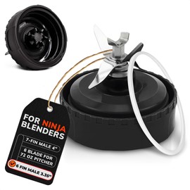 Ninja Blender Blade Replacement 6 Fin Male – Ninja Single Serve Blender Blade, 3.35” Stainless Steel for Smooth Blending, Compatible with BL770W/770BRN/740/770A/780C, 30/BL770/780/773CO/771/772 & more