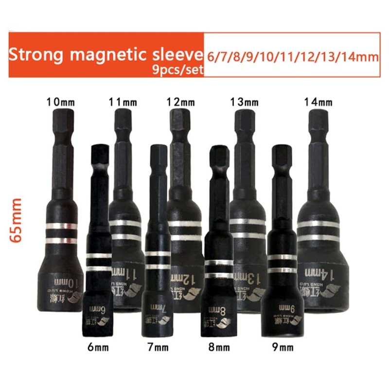 6-14mm Hex Shank Magnetic Nut Setter Driver, Drill Bit Set