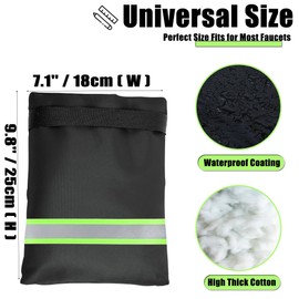 Outdoor Faucet Cover for Winter Freeze Protection, Pro 7.1" W x 9.8" H, Thickened Outside Garden Faucet Socks,Thickened AntiFrozen Waterproof Outdoor Faucet Protector, Set of 2 (Black)