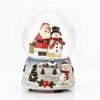 North Pole Novelties Santa and Snowman Hand Painted Festive Musical Snow Globe