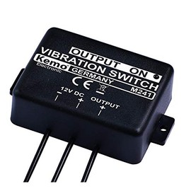 Kemo M241 Vibrating Switch 12V/DC. Vibration-On/Off When Standstill Operating Voltage 11-15 V. For Devices with Current Consumption of Approx. 1000 mA. Black