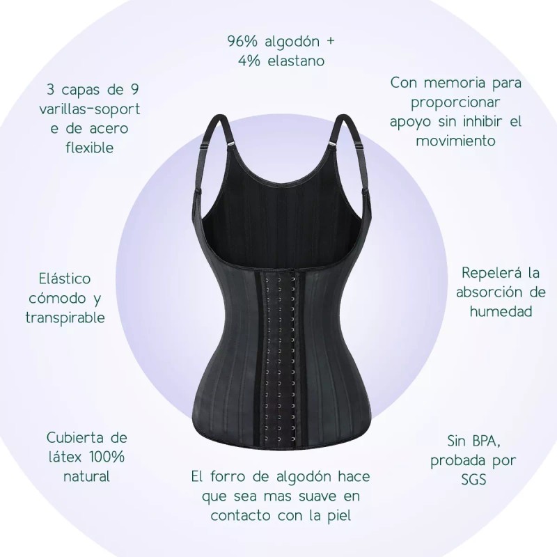 Zen Zen Fajas Colombianas Reductora Modeladora Tipo Chaleco 6 Filas