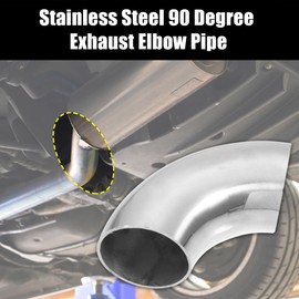 uxcell 4pcs OD 1.75 Inch 90 Degree SS304 Stainless Steel Bend Tube Exhaust Elbow Pipe for Car Modified Exhaust System 0.06" Wall Thickness Piping Silver Tone