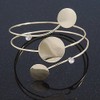Avalaya Polished Gold Tone Triple Circle Upper Arm, Armlet Bracelet