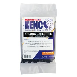 4 Inch Cable Ties, 18 Pound Tensile Strength, Made in the USA, MS3367-4-0, UL Listed, CSA Certified, CE and RoHS Compliant (1, Black)