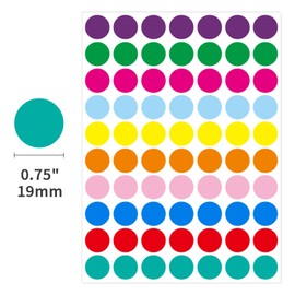 Ouzoustate 1400 PCS Colored Dot Stickers 3/4" Round Circle Coding Label，Dot Stickers for Toddlers Price Garage Yard Sale