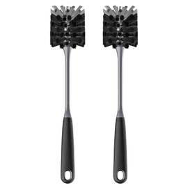 MR.SIGA MR.SIGA Long Handle Bottle Brush, Flexible Scrub Brush for Water Bottles, Glasswares, Mugs, Black, 2 Pack