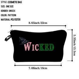 Livel lhood WICKED Makeup Bag Cute Small Organizer Zipper Pouch Witch & Princess Cosmetic Bag Birthday Present for Women Friends, hzz18094, Small