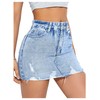 SweatyRocks Women's Casual Ripped Jean Skirt High Waist Raw Hem