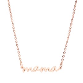 JINGMARUO Dainty Mama Mom Letter Necklace Stainless Steel Initial Pendant Mother Necklace Gift for Mom from Daughter Son (Mama Necklace-Rose Gold)