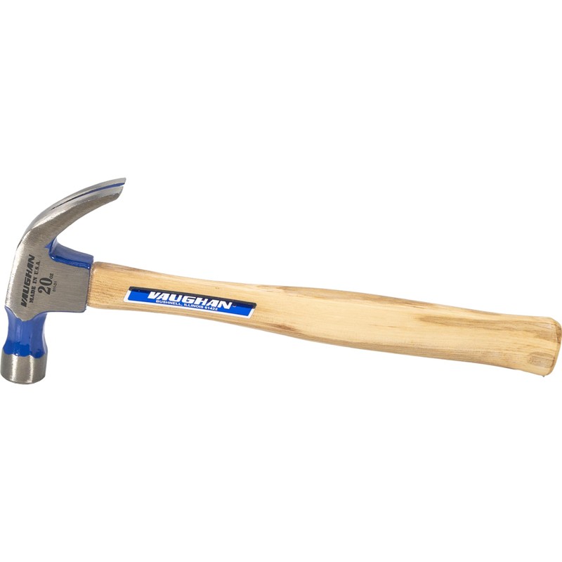 VAUGHAN Curved Claw Nail Hammer, Hickory Handle, 20 oz, Made