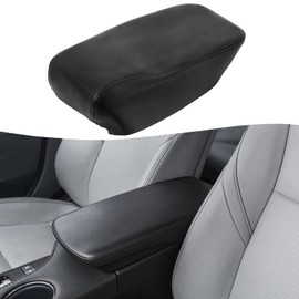 KBH Car Center Console Armrest Cover Replacement for Toyota Avalon 2013-2018, Vinyl Leather Arm Rest Skin Upholstery, Anti-Scratch, Black (Without Lid)