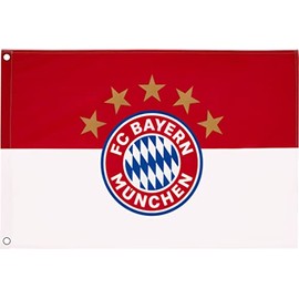 FC Bayern flag, original product flag, 100 x 150 cm, logo motif and eyelets service