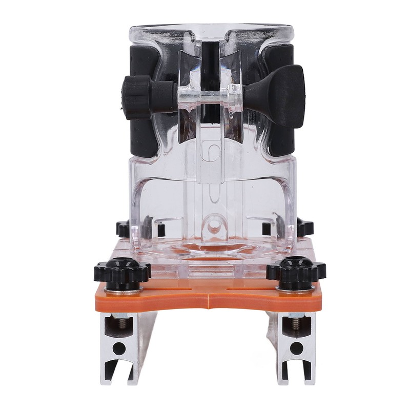 Woodworking Router Base with Transparent Cover Milling Cutter Slotting Bracket
