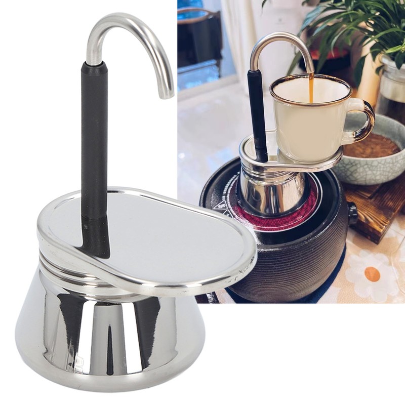 Single Spout Mocha Pot Stainless Steel Lightweight Italian Coffee Maker