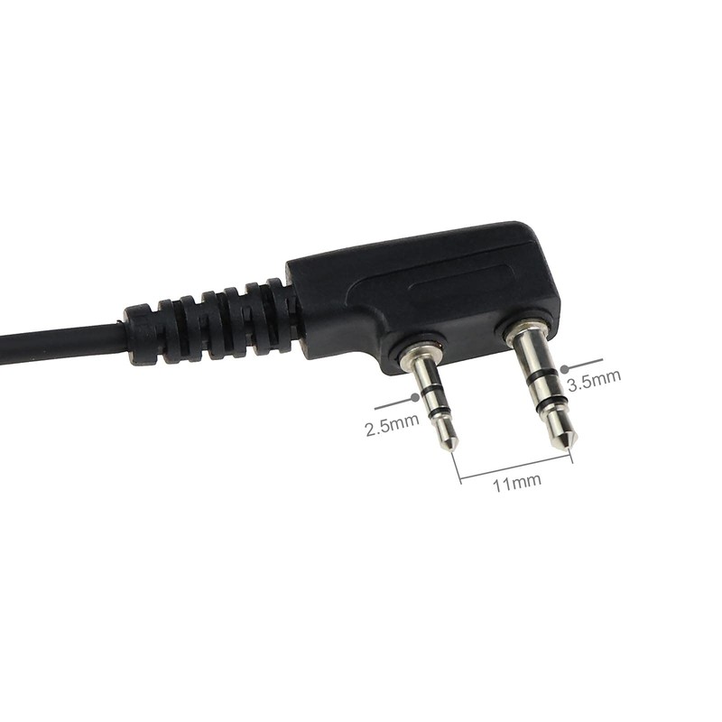 EMSea Walkie Talkie Headset Inline PTT Mic G-Shape Earpiece Compatible