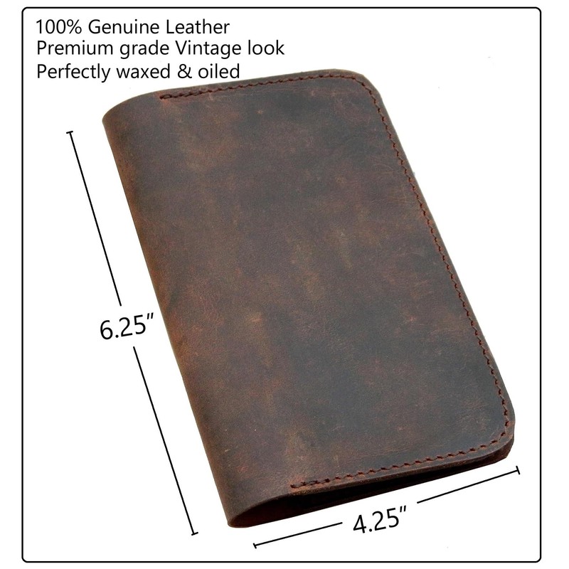 Leather Cover for Field Notes Moleskine Cahier Pocket Journal Handmade