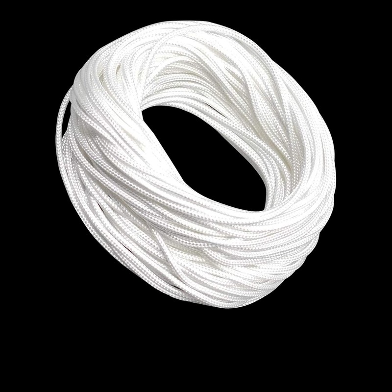 Trimming Shop 3mm Wide White Nylon Braided Cord for Gear