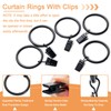Gerhannery 40 Pack Curtain Rings with Clips, Black Curtain Clips