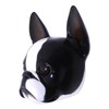 NOVICA Animal Themed Wood Mask, White and Black, 'Sweet Boston