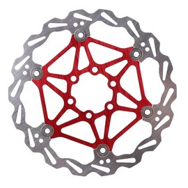 Bnineteenteam Bicycle Brake Disc, 160/180/203 mm Mountain Bike Type Floating Brake Disc Bicycle Brake Pad Bicycle Accessories (203 mm Red) Bicycles and Spare Parts Bicycles and Accessories Ride