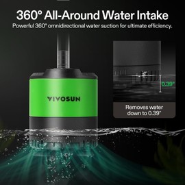 VIVOSUN 660 GPH 35W Submersible Water Pump, with Adjustable Water Flow, 4.9ft Tubing, Additional Ceramic Shaft, and Outlet Adapters, for Fish Tanks, Aquariums, Hydroponics, Fountains