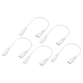 YOKIVE 2 Pcs T5 LED Tube Cable, Male to Female 2 Pin Extension Cord, Plug and Play, Great for Integrated LED Tube (White, 30cm / 1-Feet)