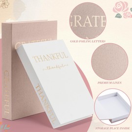 Faccito Set of 2 Linen Decorative Books with Wooden Beaded Garland Tassel Elegant Aesthetic Fake Books for Coffee Table Shelf Mantel Storage Boxes for Modern Home Decor (Pink)