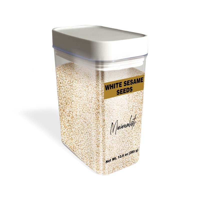 Minimalist White Sesame Seeds, 13.6 oz, Crunchy Garnish, Sushi &