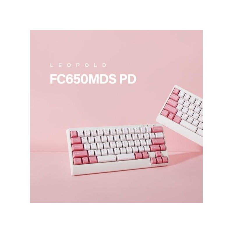 Leopold FC650MDS White/Pink PD 65% Double Shot PBT Mechanical Keyboard