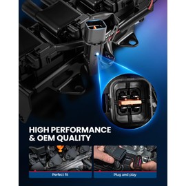 KAX OEM Performance Set of 6 UF481 Ignition Coil Pack & Iridium Spark Plugs w/Magnetic Socket for Mitsubishi Endeavor 2004-2008, Galant 2004-2007 3.8L