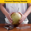 2 Pcs Coconut Opener Set with Reusable Stainless Steel Straws,